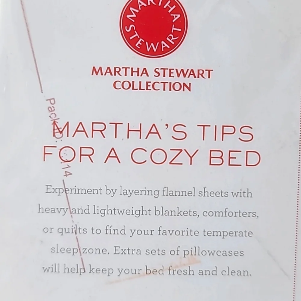 7/10 Martha Stewart Twill Stripe Flannel Sheet Set TWIN